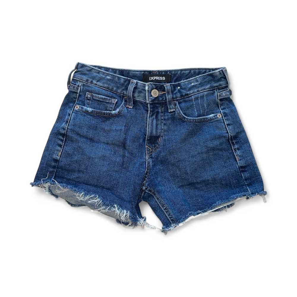 Express Shortie Relaxed‎ Low Rise Denim Jean Shorts - Picture 6 of 6